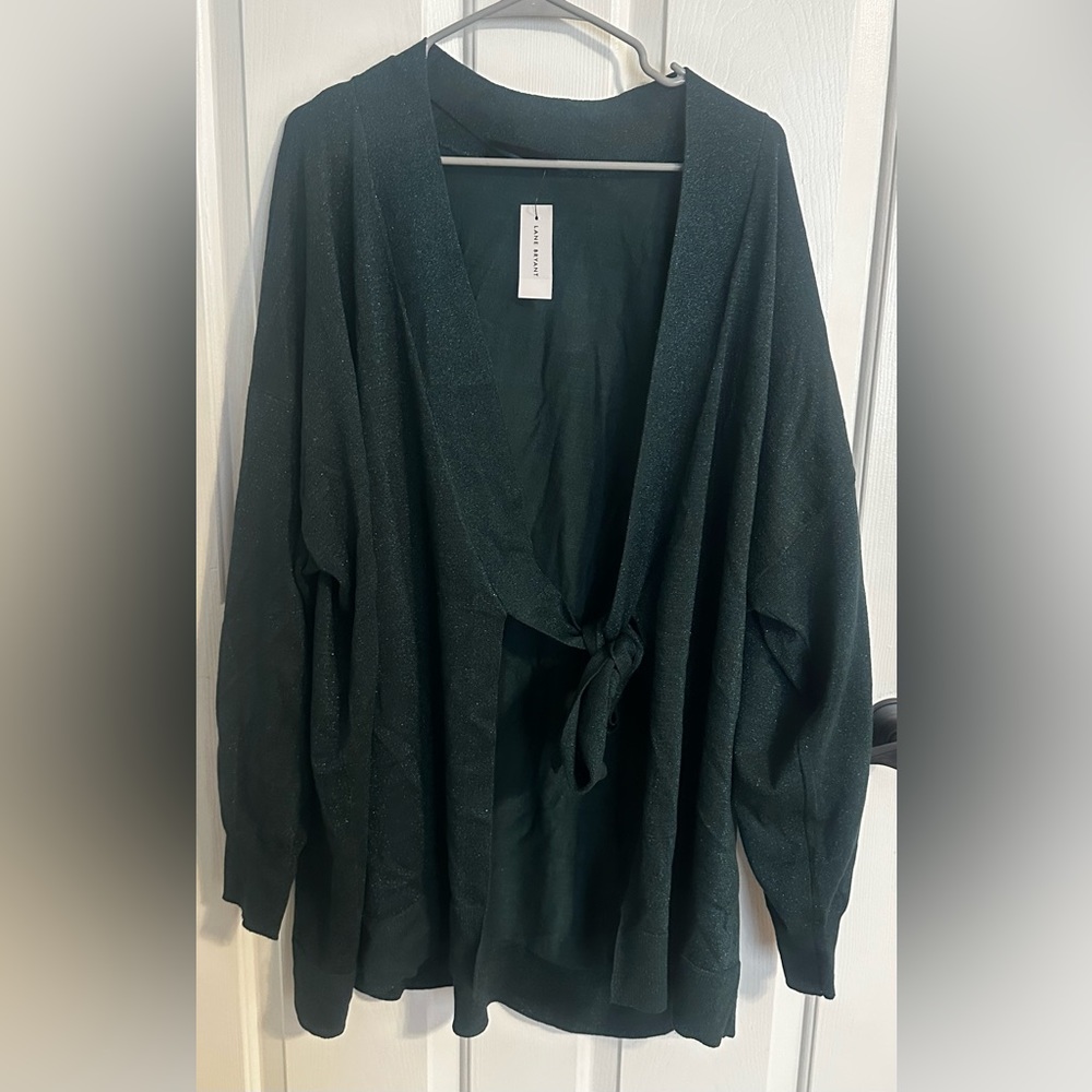 NWT Lane Bryant Green Tie Front Cardigan